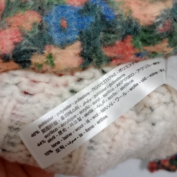 SOLD Zara Women's Floral Wool Blend Knit Cropped Sweater size M - Picture 8 of 10